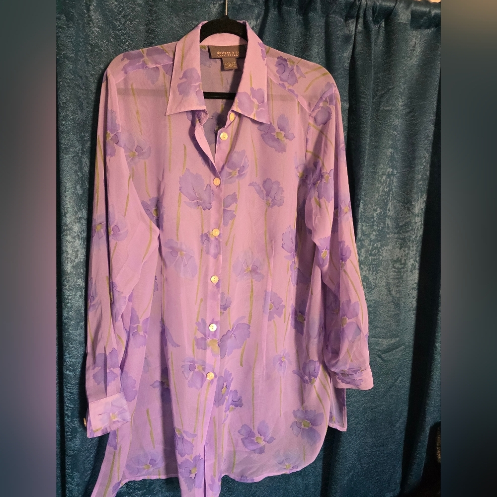Lane Bryant Lavender Button Down Tunic